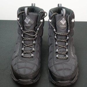 Men's Firecamp Columbia Winter Boot Size 9.5 Black City Grey Waterproof